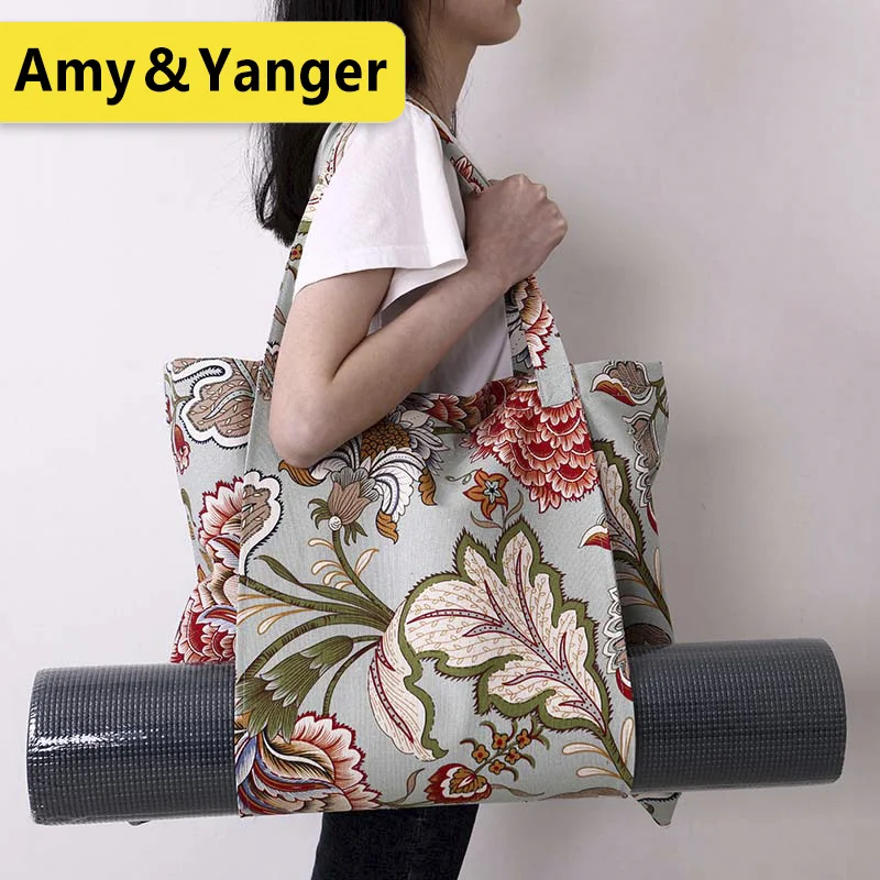 BSCI factory Canvas yoga mat carry bag yoga items bag shoulder bag