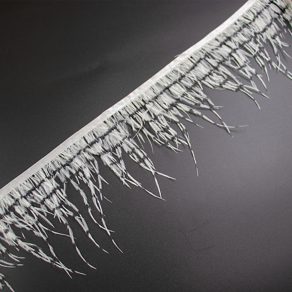 2024 new trend black dot fashion ostrich feathers wholesale ostrich feathers tassel haute couture clothing accessories