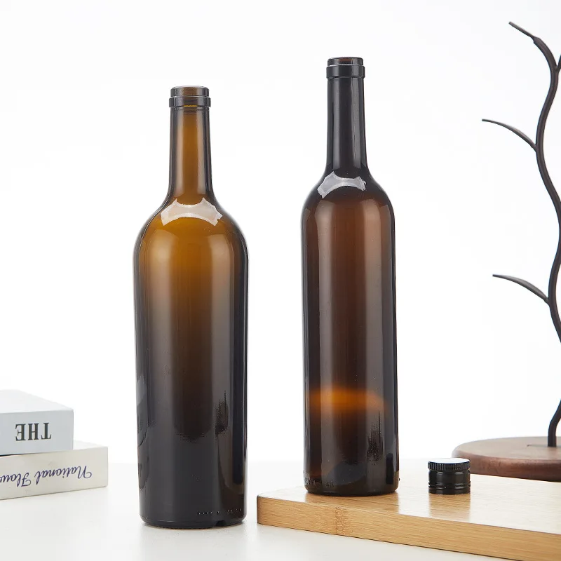 glass wine bottle 750ml cheap empty bulk champagne red wine whiskey glass wine bottle stopper cover