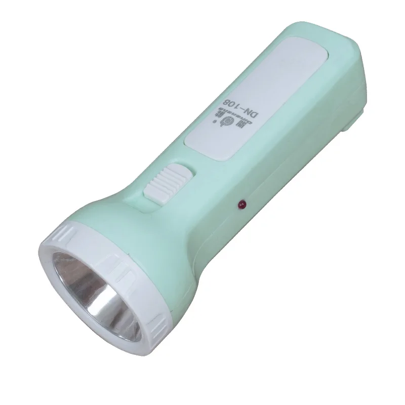 Factory small plastic hand torch lead acid battery rechargeable powerful flashlight AC charging  outdoor use flash light torch
