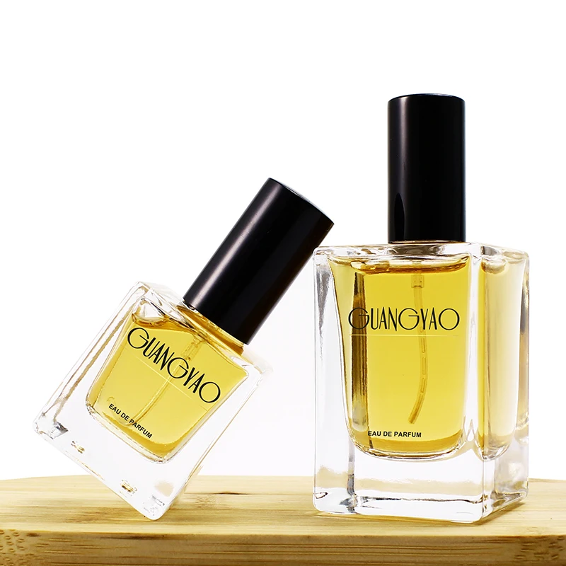 Factory Clear Perfume Glass Screw Bottle 15ML Sprayer Square Glass Empty Bottle 30ML Perfume With Cap