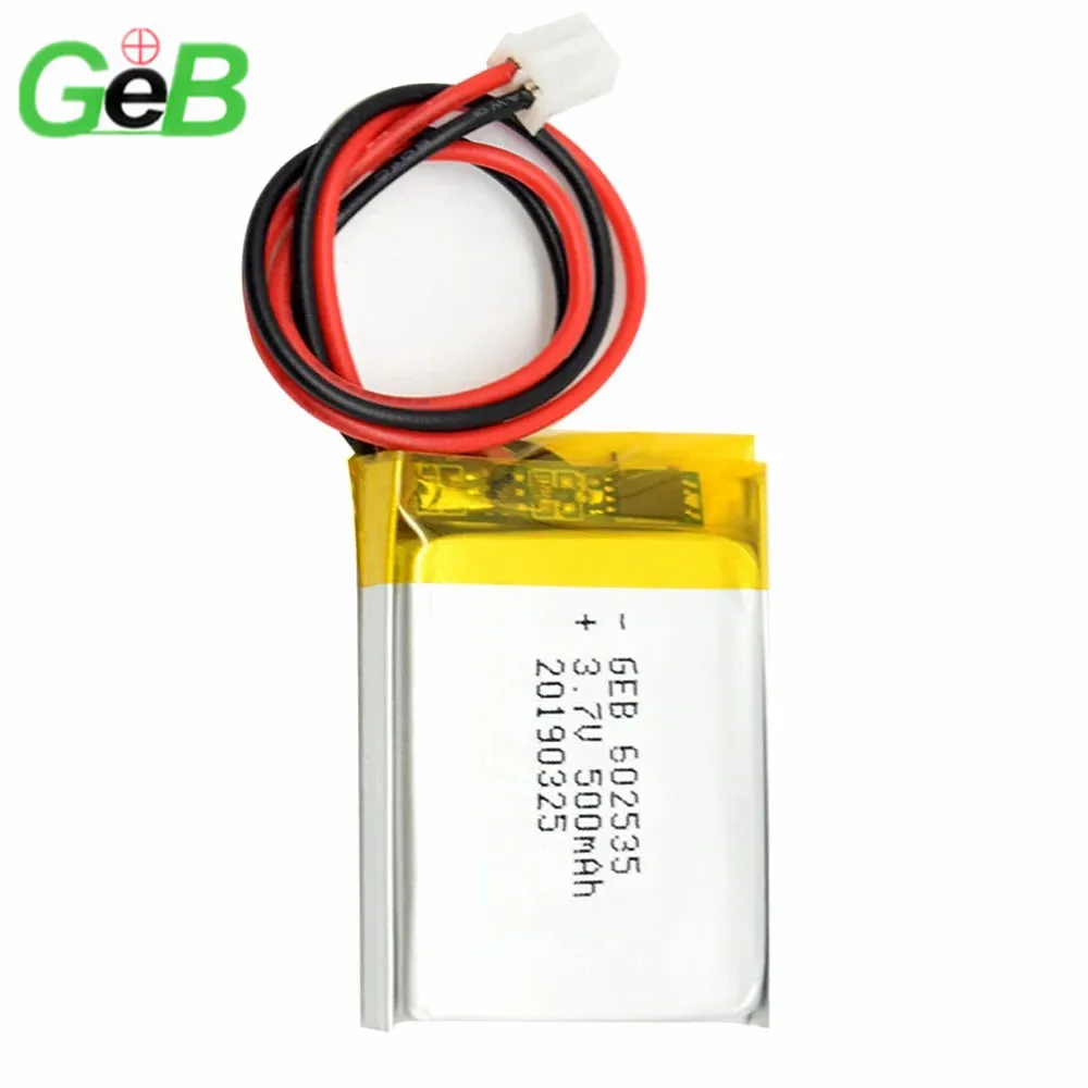 GEB Factory 602535 602035 702035 3.7V 500mAh 400mAh Best Small Lithium Polymer Rechargeable Lipo Battery For GPS Track 3.7V Lipo