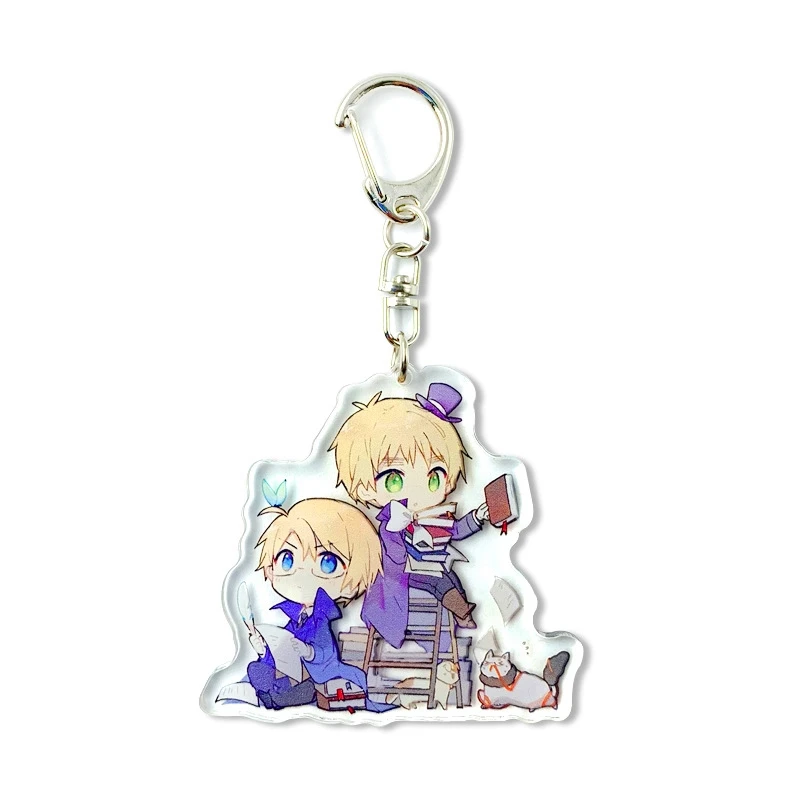 Axis Powers Hetalia Key Holder APH Acrylic Cosplay Figure Pendant Keychain Bag Clothes Decoration Keyring for Cartoon Fans