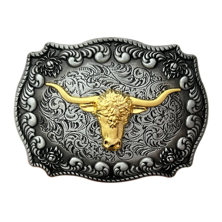 Wholesale Custom Logo Western Cowboy Luxury 3d 40mm Brass Stainless Steel Zinc Alloy Metal Custom Belt Buckles For Men