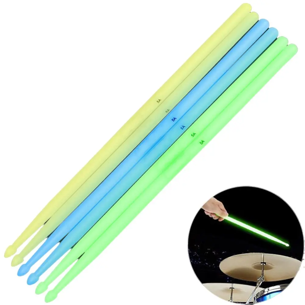 5A Luminous Drum Kit Drumstick Matte Drum Luminous Drumstick Drum Set Drumstick Light Stick-Three Colors Optional