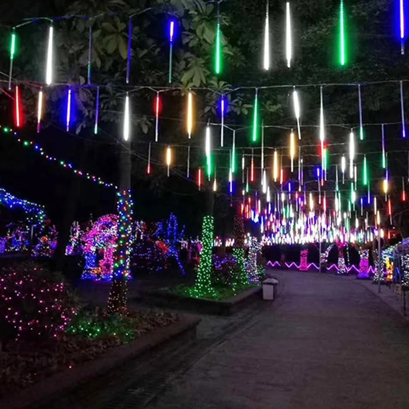 Свадебные украшения Метеор светодиодные фонари Душ Дождь 30 см/50 см/80 см 10 шт./компл. Вечеринка сад Рождественская елка висит с эффектом падающего снега световая гирлянда «Метеор»