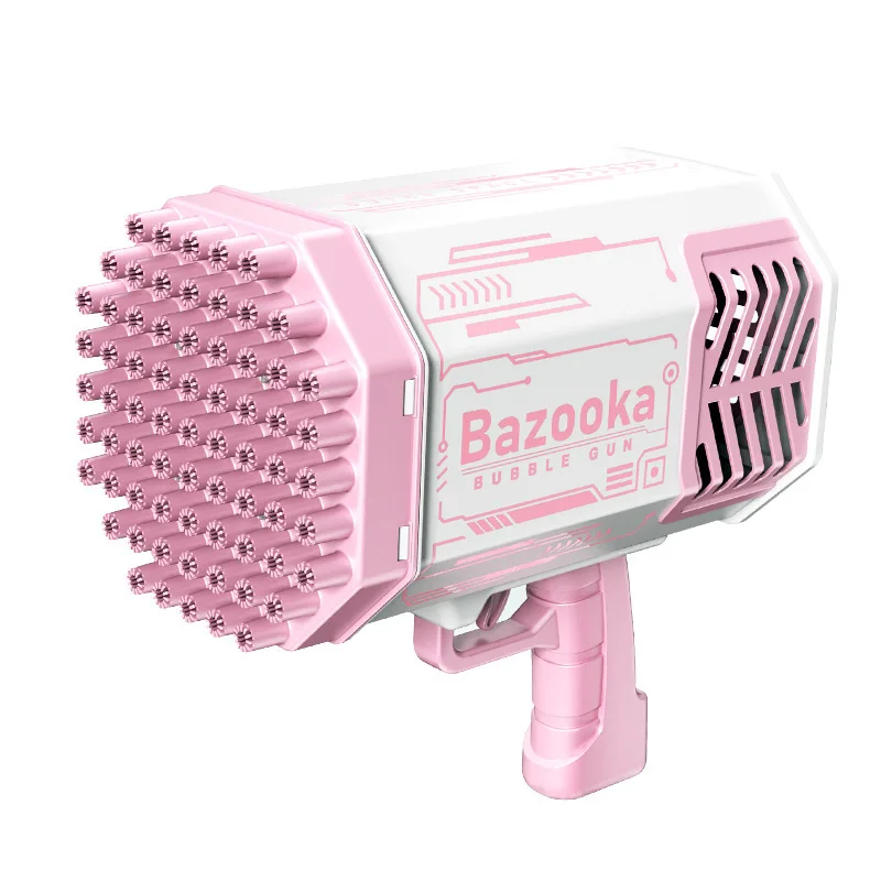 Bubble Gun Rocket 69 Holes Soap Bubbles Machine Gun Shape Automatic Blower With Light Toys for Kids Children Gift