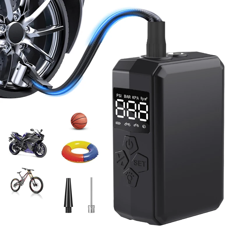 150psi Portable Balloon Pump Car Air Compressor Tire Inflator Pump Electric Ball Tyre Pump