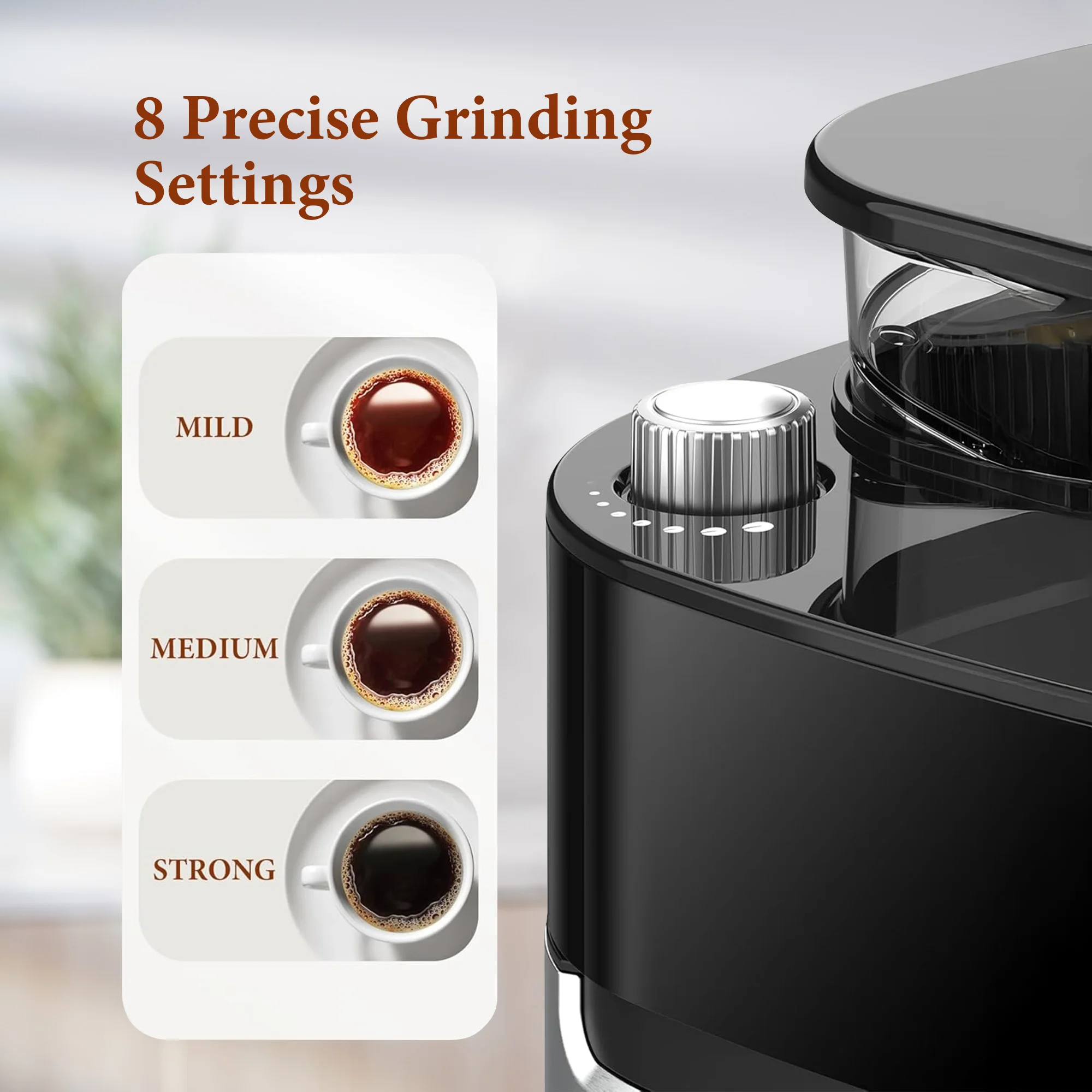 Grind and Brew Coffee Maker with Burr Grinder 1.5L Water Tank Programme Coffee Machine