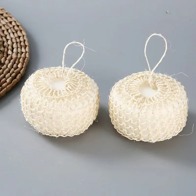 Natural Square Flower Round Shape Loofah Pads Shower Exfoliating Sisal Bath Sponge