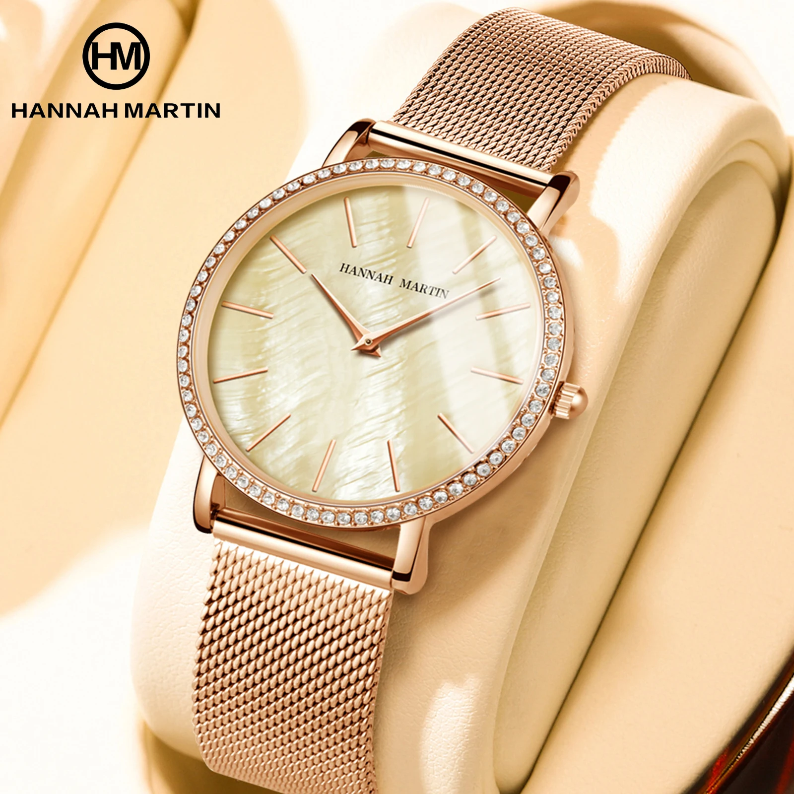 Hannah Martin Watch Factory Designer Luxury Sapphire Crystal Stainless Steel band Watch Customized Unique 36mm Dial Women Watch