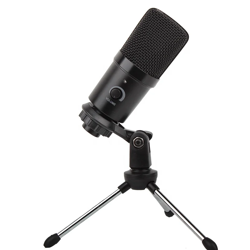 Профессиональный Студийный конденсаторный USB-микрофон со штативом и подставкой для телефона ПК Skype онлайн-игр