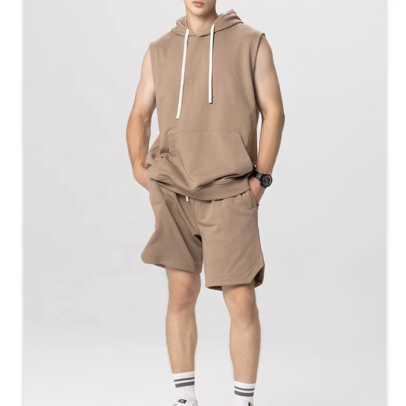 Custom  High Street hemp Shorts For Men And Women Match Color t shirt and shorts Set