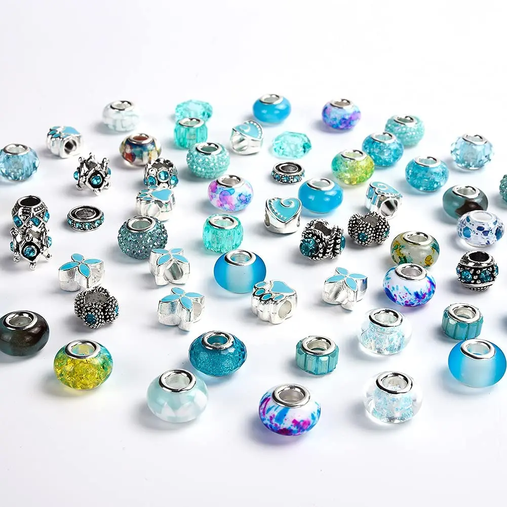 Colorful Crystal Craft Pony Acrylic Glitter Flower Beaded Necklace Waist Beads Jewelry