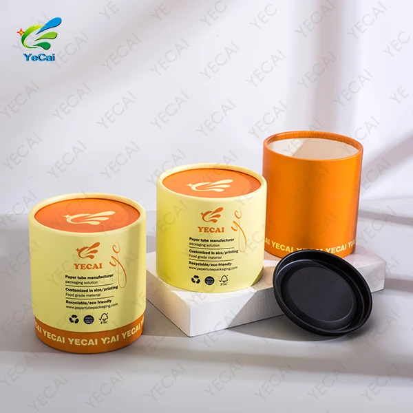 slimming capsule powder storage container eco-friendly cardboard coffee bean red tea powder drink powder gift round paper pack