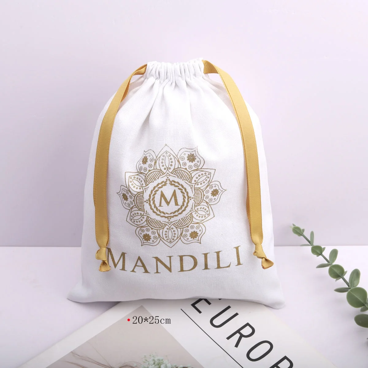 Hot Sale Reusable White Cotton Cosmetic Skincare Bag Custom Logo Printed Gift Makeup Dust Muslin Pouch