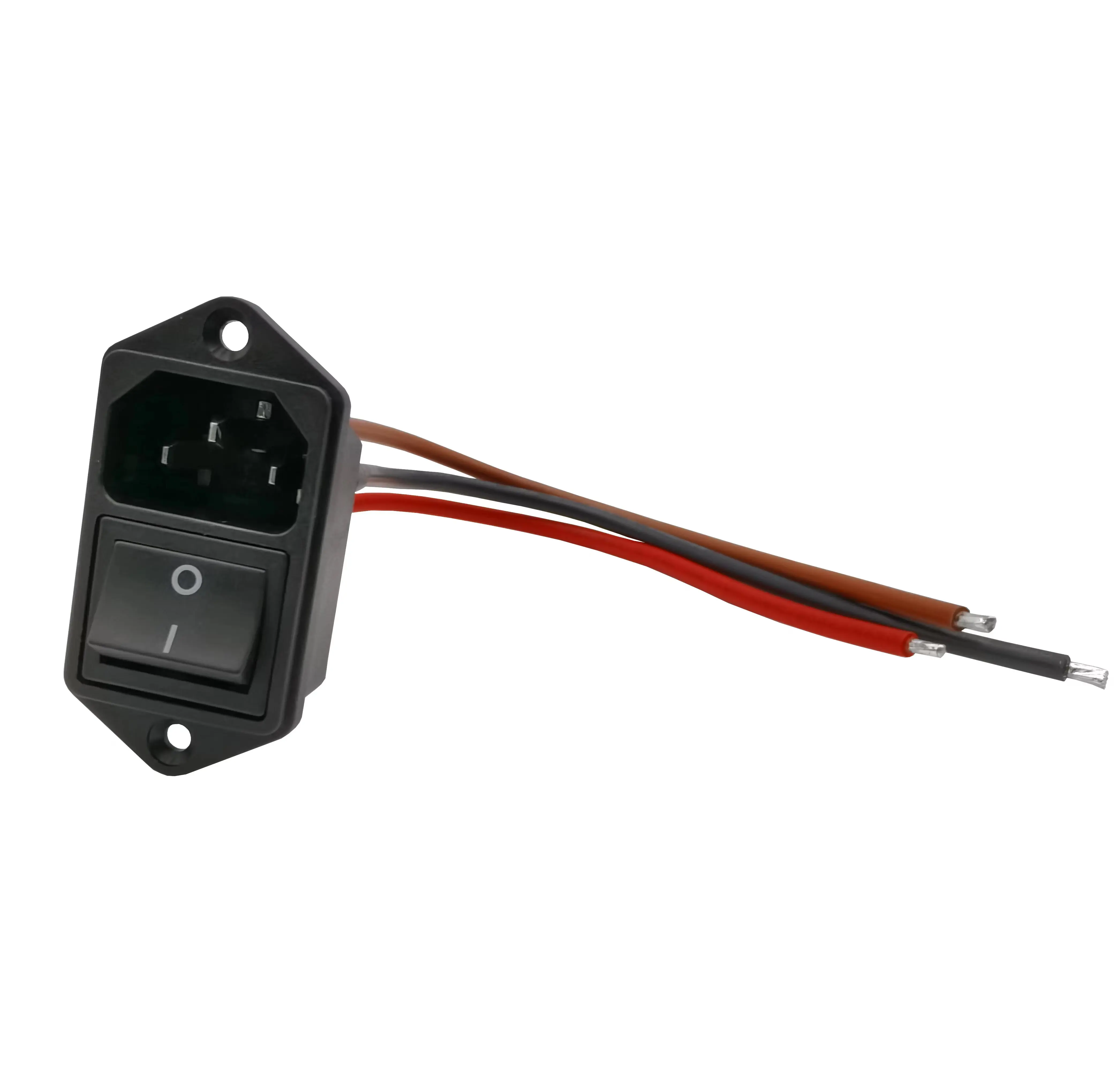 IEC C4 10a 250V  Male Socket With Rocker Switch Appliance  Socket With Appliance Switch Appliance Inlet