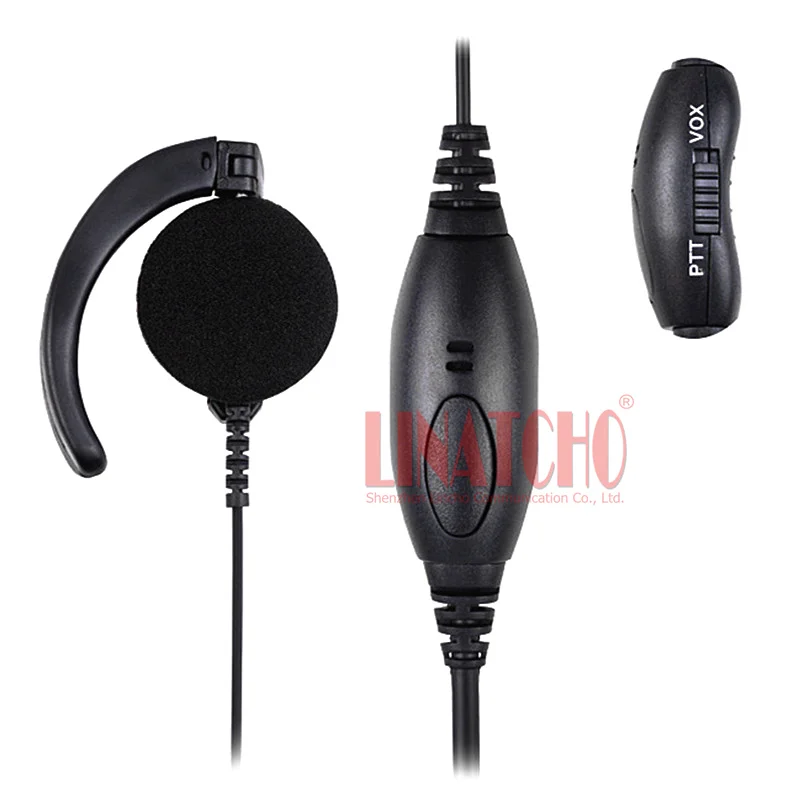 G-shape PTT VOX Mic Walkie Talkie Headphone for Baofeng Two Way Radio K connector