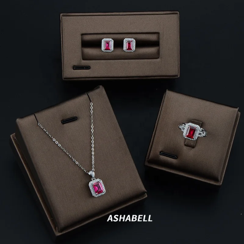 Wholesale Fashion 925 Sterling Silver Ruby Jewelry Set Women Jewelry Set Wedding Jewelry Set