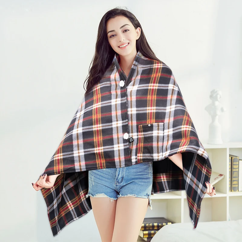 Factory Electric Thermal Blankets Winter Plaid Energy Saving Warm Heater Blankets 7.4V Shawl Heating Electric Cooling Blanket