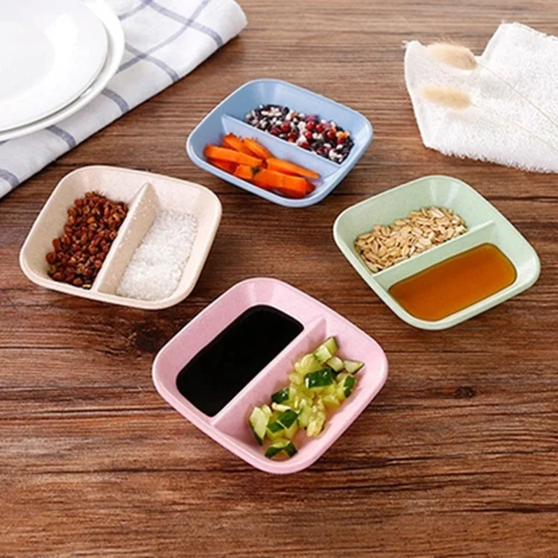Creative Household Plate Wheat Straw Seasoning Dish Sauce Small Dish Container