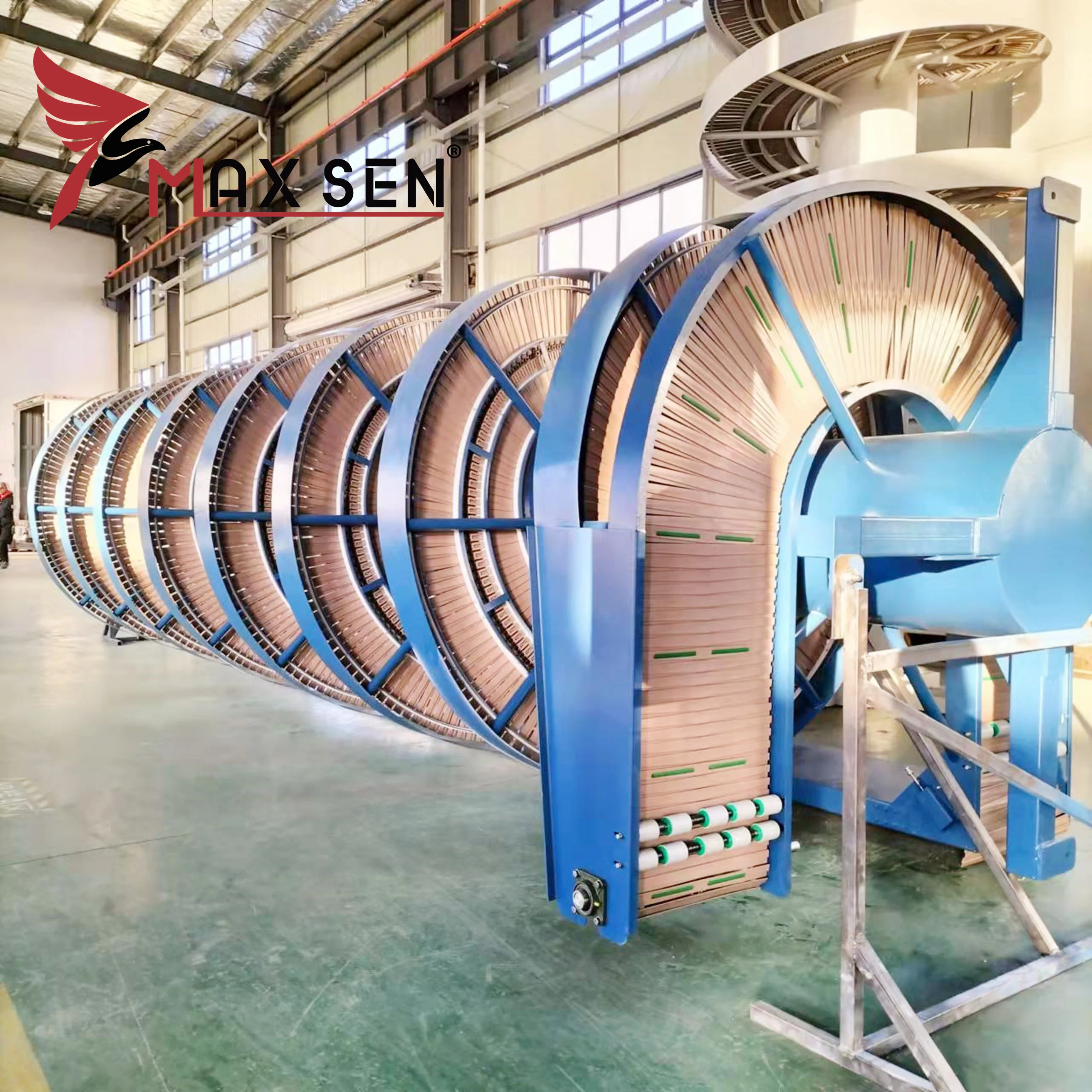 Gravity rollers spiral  conveyor conveying system automatic pallet conveyor for boxes packing industry