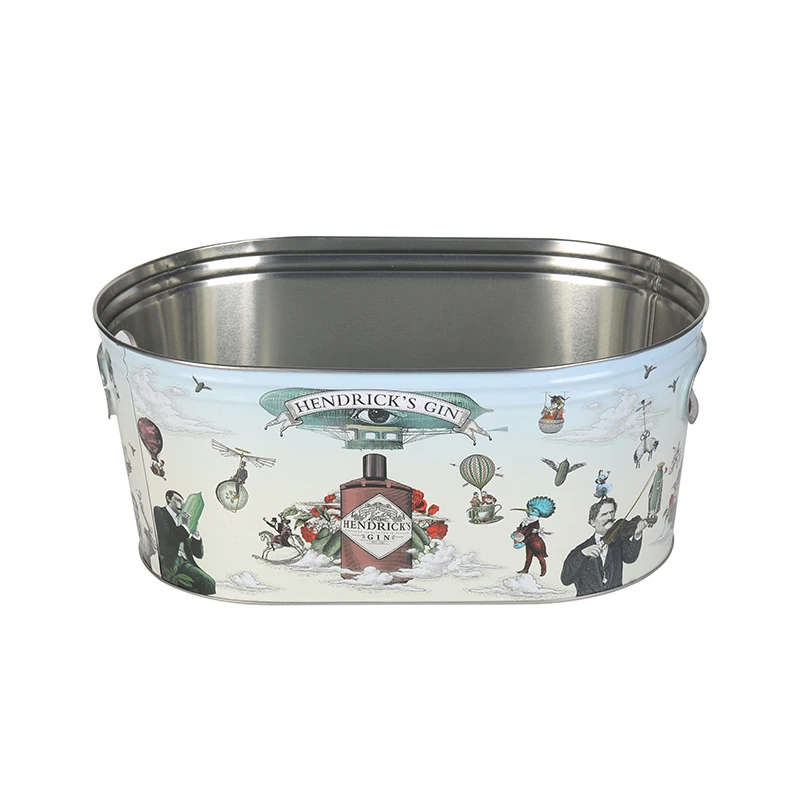 Ведро для льда вечеринок в новом стиле большая овальная медная емкость напитков охладитель толстая винтажная