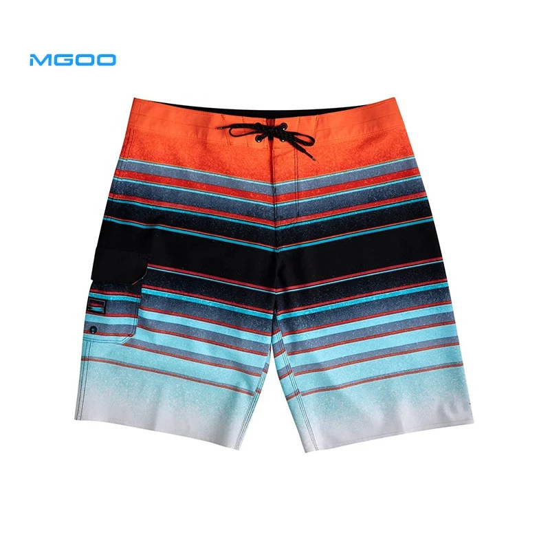 Custom Make Recycled stretch custom printed manufacturer stylish boardshorts  surf board shorts hemp swim shorts at beach