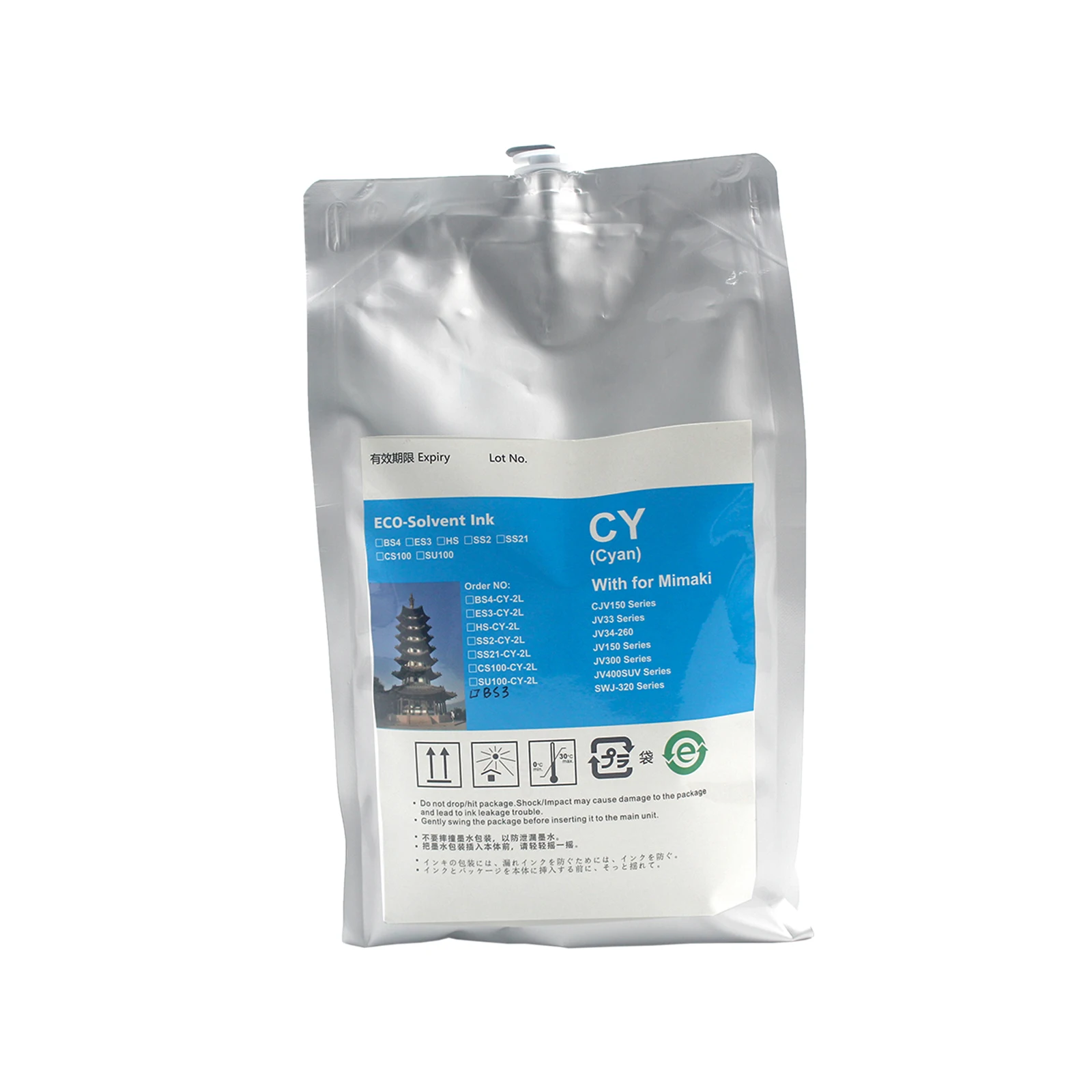 Xcellent High Quality 2000ml BS3 BS4 ES3 Eco-Solvent Ink Bag For Mimaki JV300 JV150 JV300-130 JV300-160 CJV30-160 Printers