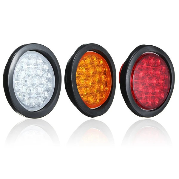 19 SMD Car Round Tail Lights Turn Singal Light ATV LED Reflectors Truck Side Mark Indicator Warning Lights