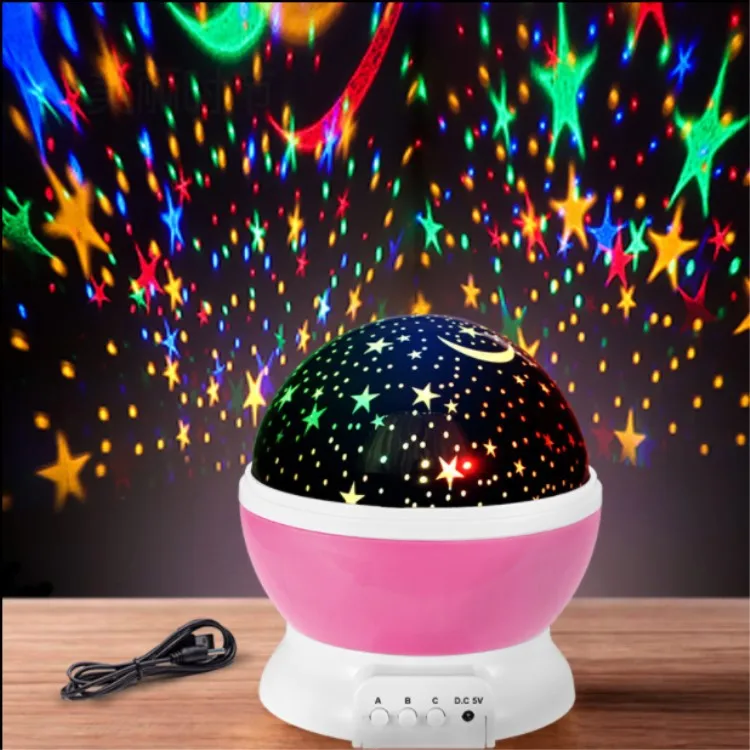 Newish 3D Romantic Moon Star Lamp for Children Room Decoration  New Galaxy  Lighting for Kids Gifts Led Projector Lamp Starry Sk