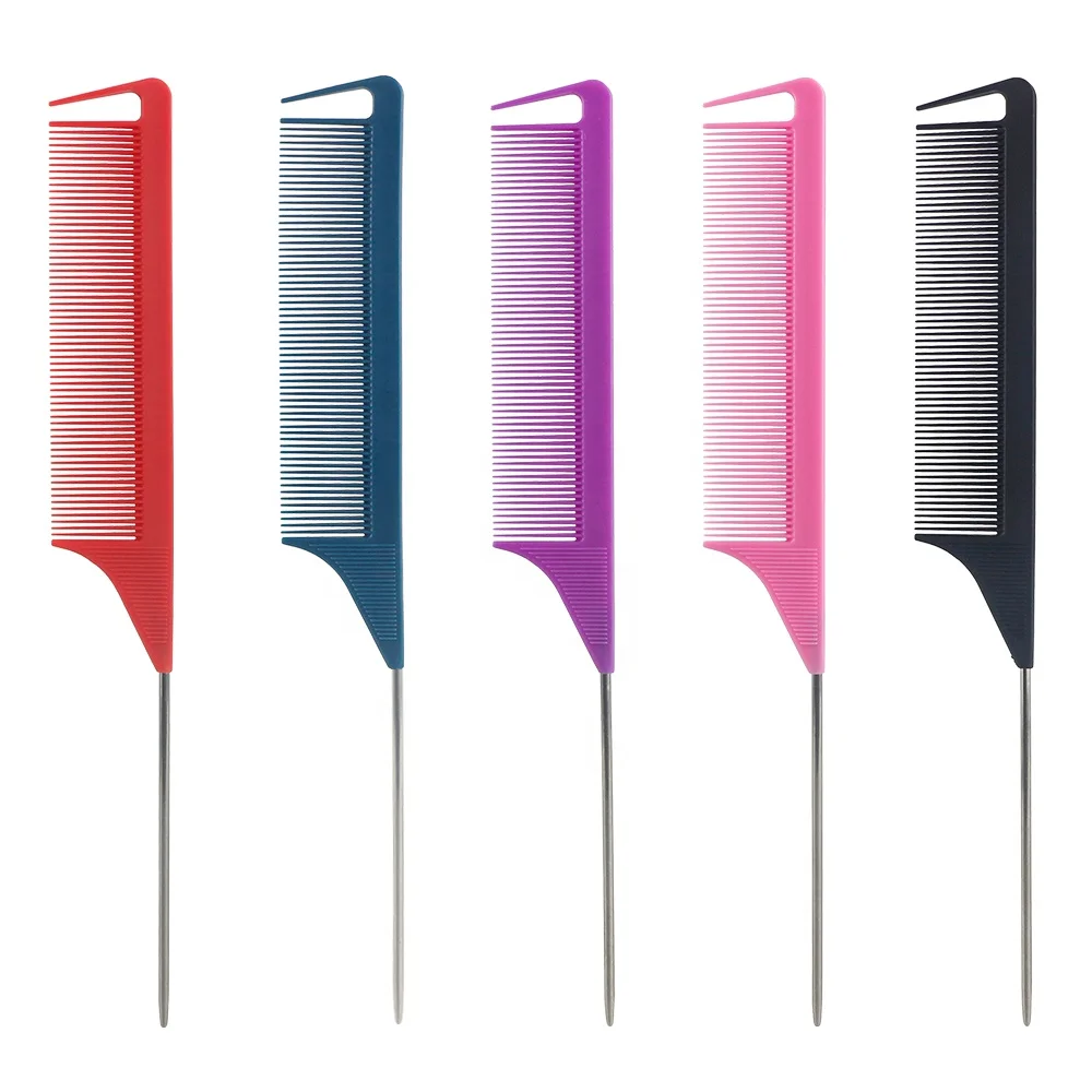 Customize logo salon hair parting comb carbon fiber hot resistant Highlighting Hair dye comb