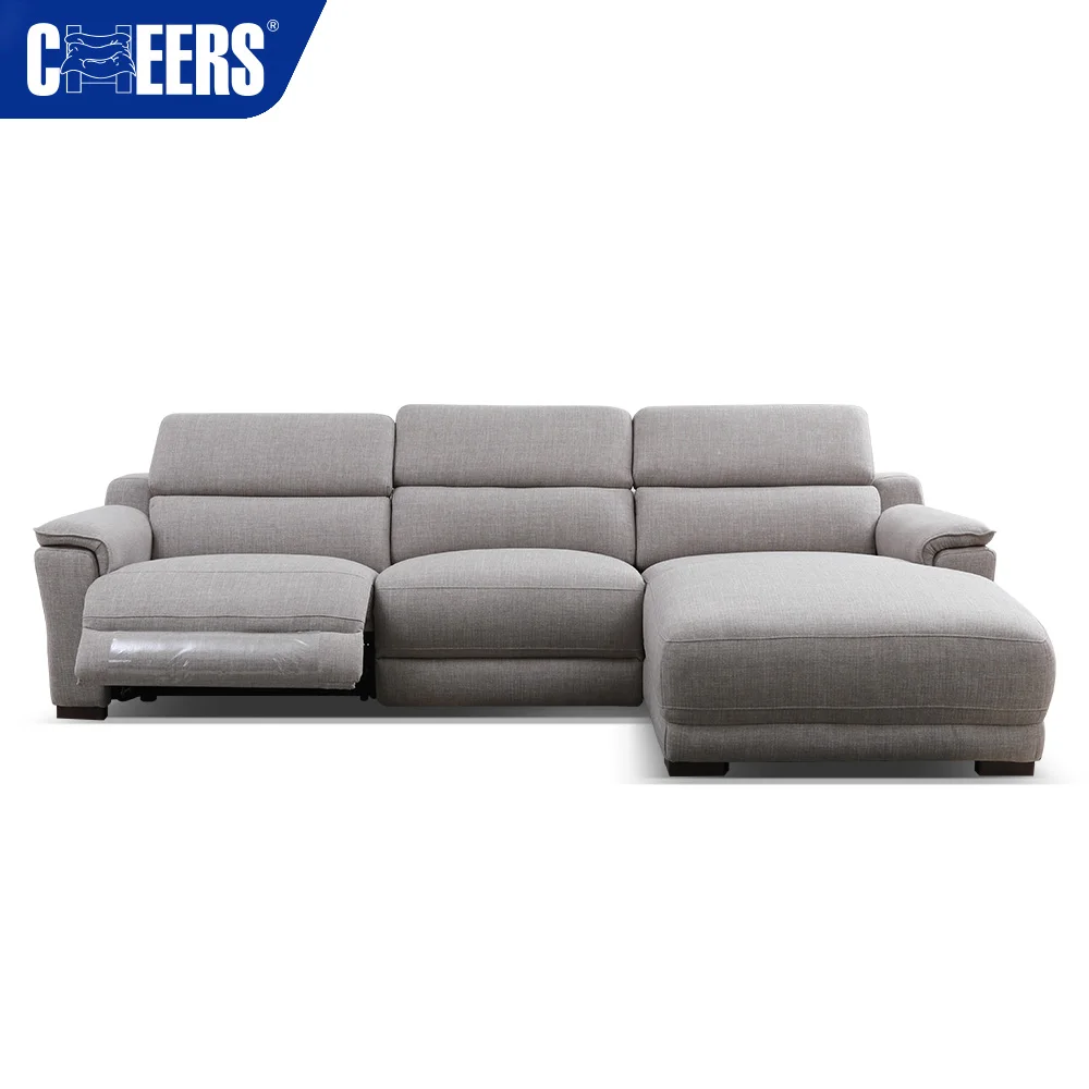 MANWAH CHEERS New Design Modern Electric Fabric Recliner Sectional Sofa with USB Port for Living Room