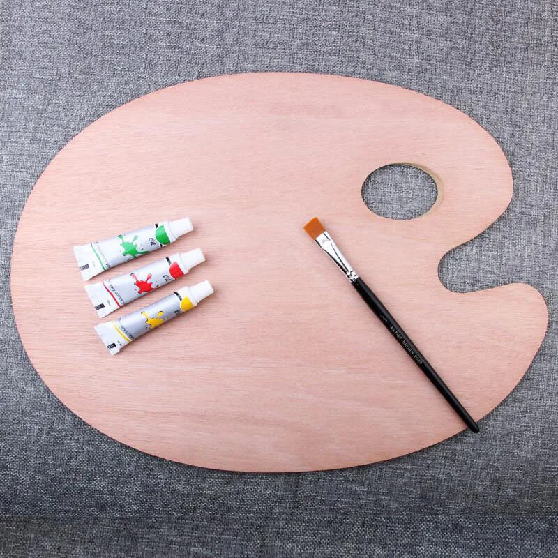 Customized wooden oil painting paint palette wooden belt hand-held palette oil painting palette box