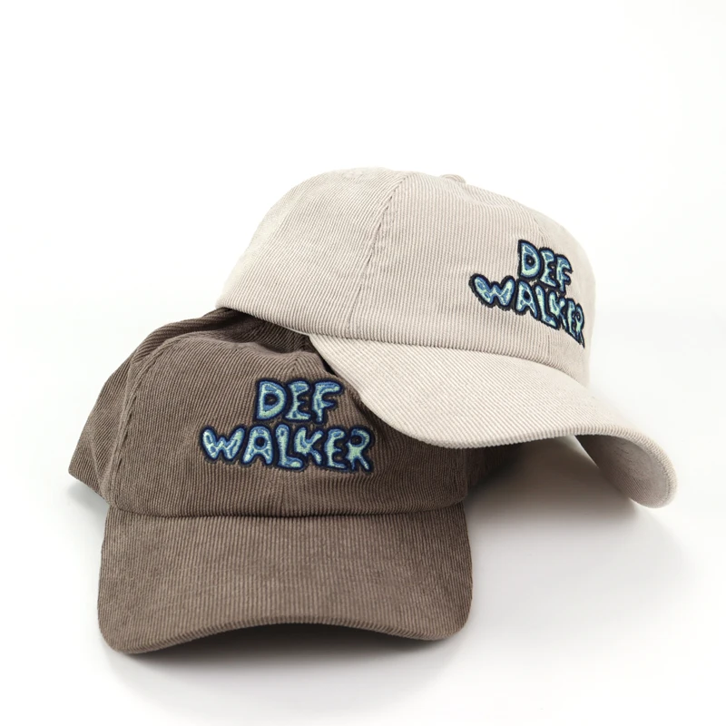 Supply High Quality Customized Corduroy Dad Cap Embroidery Logo Unstructured Strapback Hats For Men Women