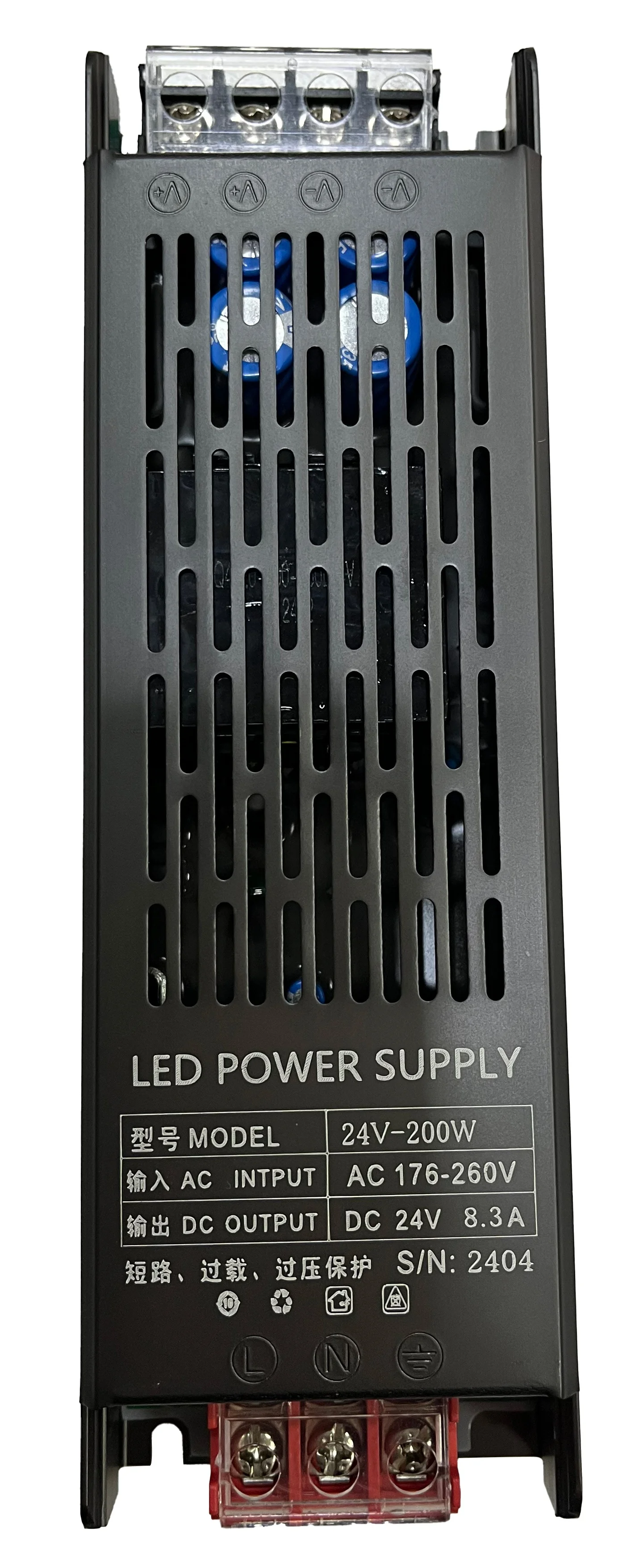 waterproof DC 24v 60W 100W 200W led driver outdoor light box switching power supply transformer