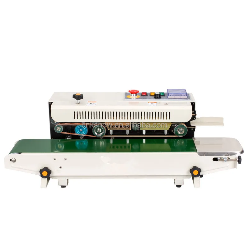 continuous auto band sealing machine band bag sealer for plastic bag aluminum foil bag heat sealing date printing