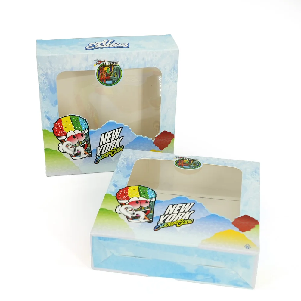 Custom Baby Small Toys Cardboard Paper Packaging Phone Case Earphone Chocolate Ivory Cardboard Box with Transparent Window