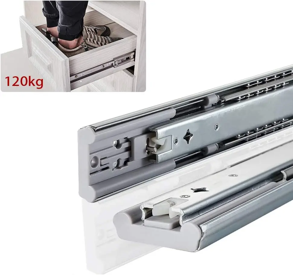 SNEIDA 112Kg 53mm Locking heavy duty slides Heavy Industrial slide rails for furniture work soft close