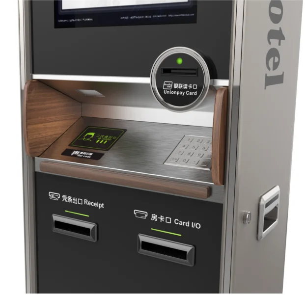 23.8 Inch Touch Screen Smart Check in and Check Out Hotel Self-service Kiosk Self Check in Kiosk Card Reader