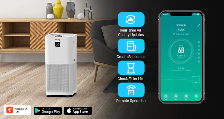 Hepa uv портативный умный очиститель воздуха для дома и