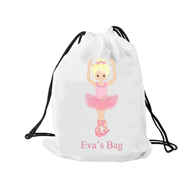 Custom printed frosted EVA waterproof biodegradable swimsuit plastic drawstring backpack