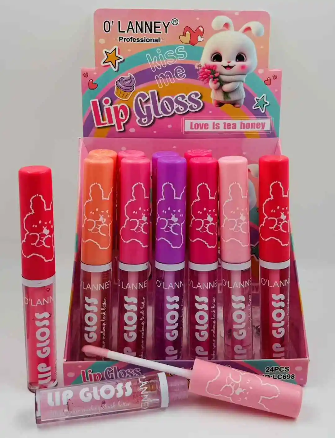 2024 New Cartoon color changing lip gloss lipstick water wholesale