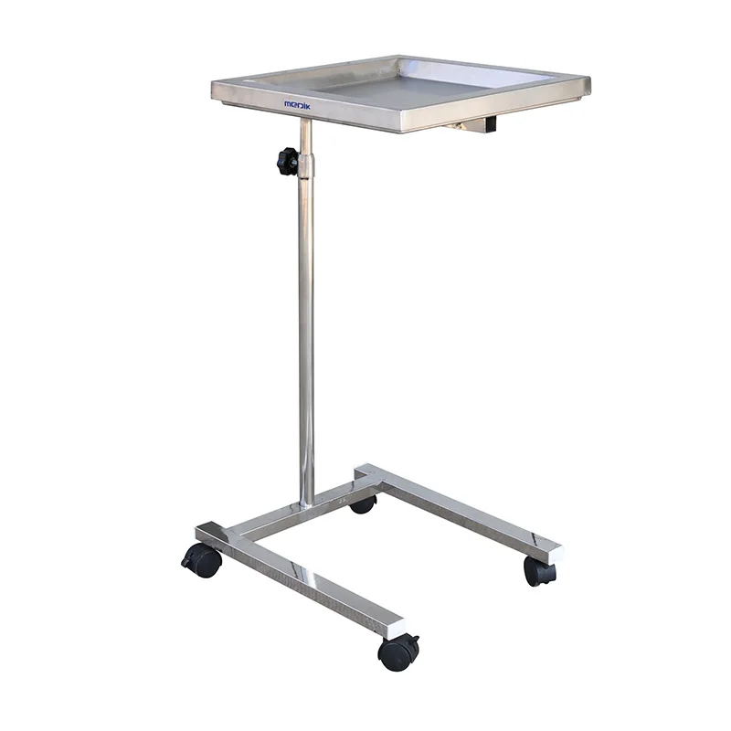 MK-S19 Medical Portable Folding Hydraulic Foot Pedal Mayo Stand With Tray Stainless Steel For Surgical