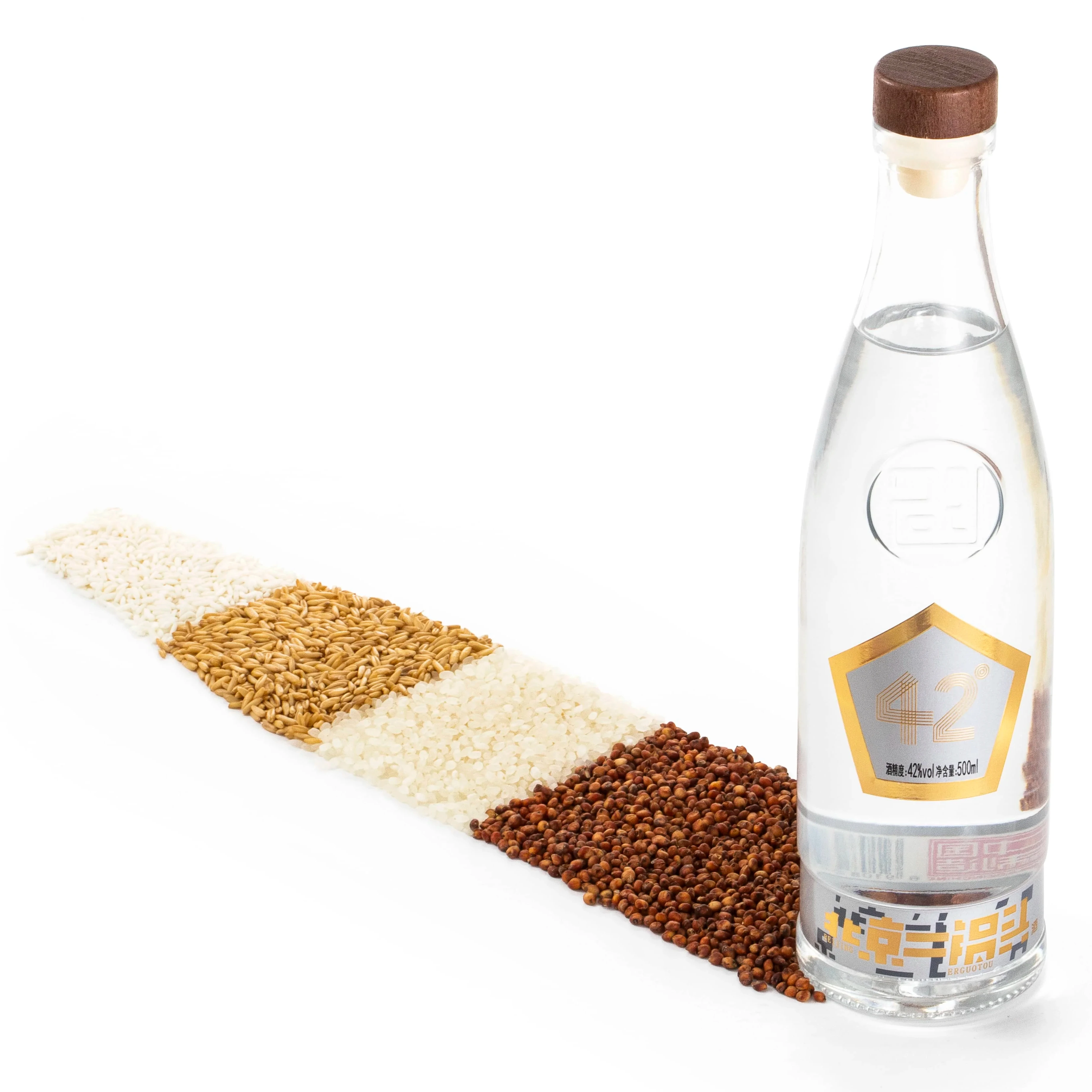 Baijiu Beijing Erguotou Fragrant Liquor Chinese Alcoholic Beverage Bottle Packaging Beijing Kyoto Wine Co., LTD 500ml*12 Bottles