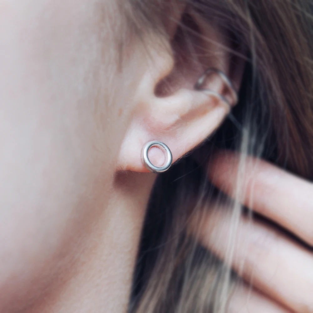 Factory wholesale girl gift aretes fashion jewelry hypoallergenic 316  Stainless Steel round earrings stud