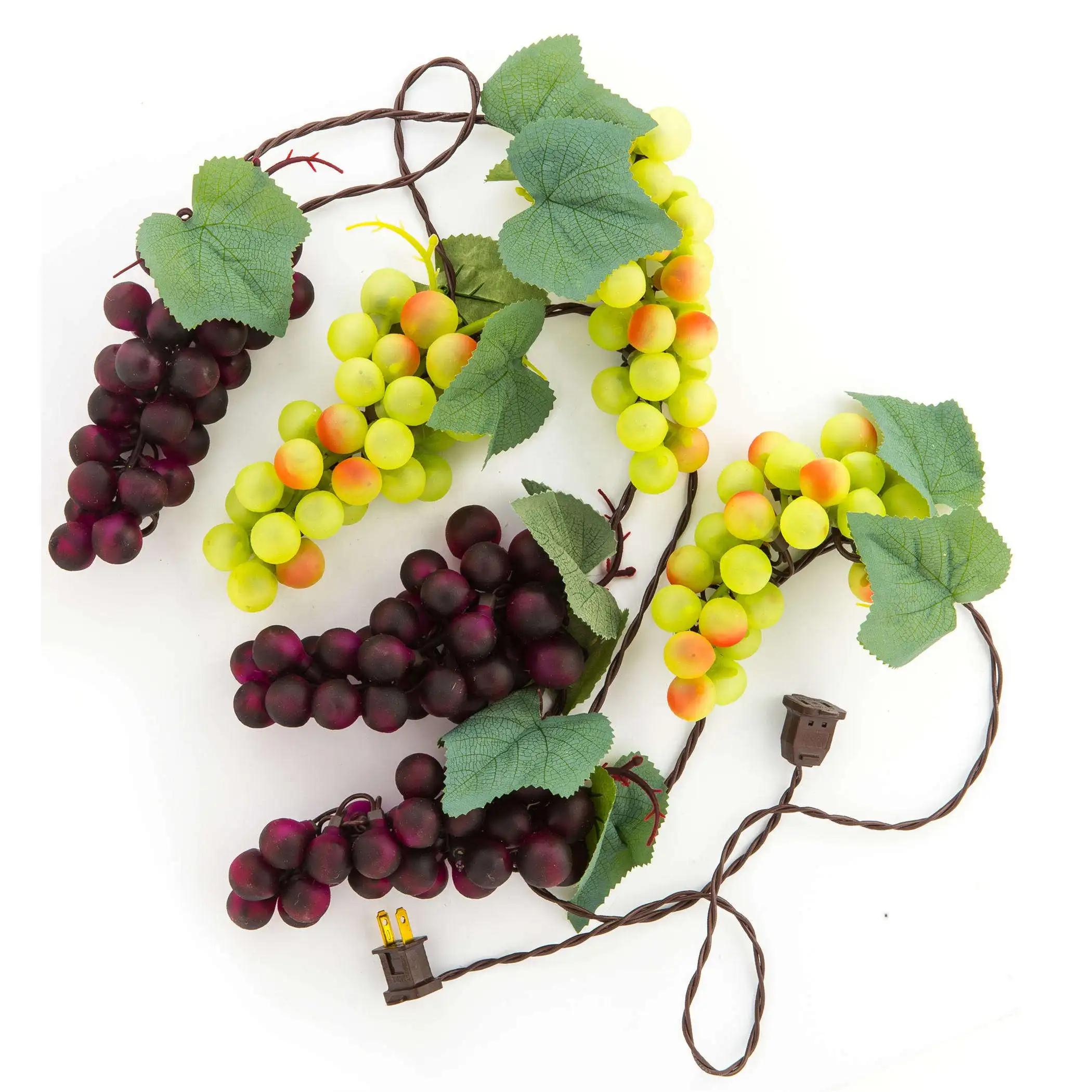 2024 Wholesale 6PK 150L Natural Green And Purple Grape Xmas LEDCopper wire Lights For Garden And Home Decoration