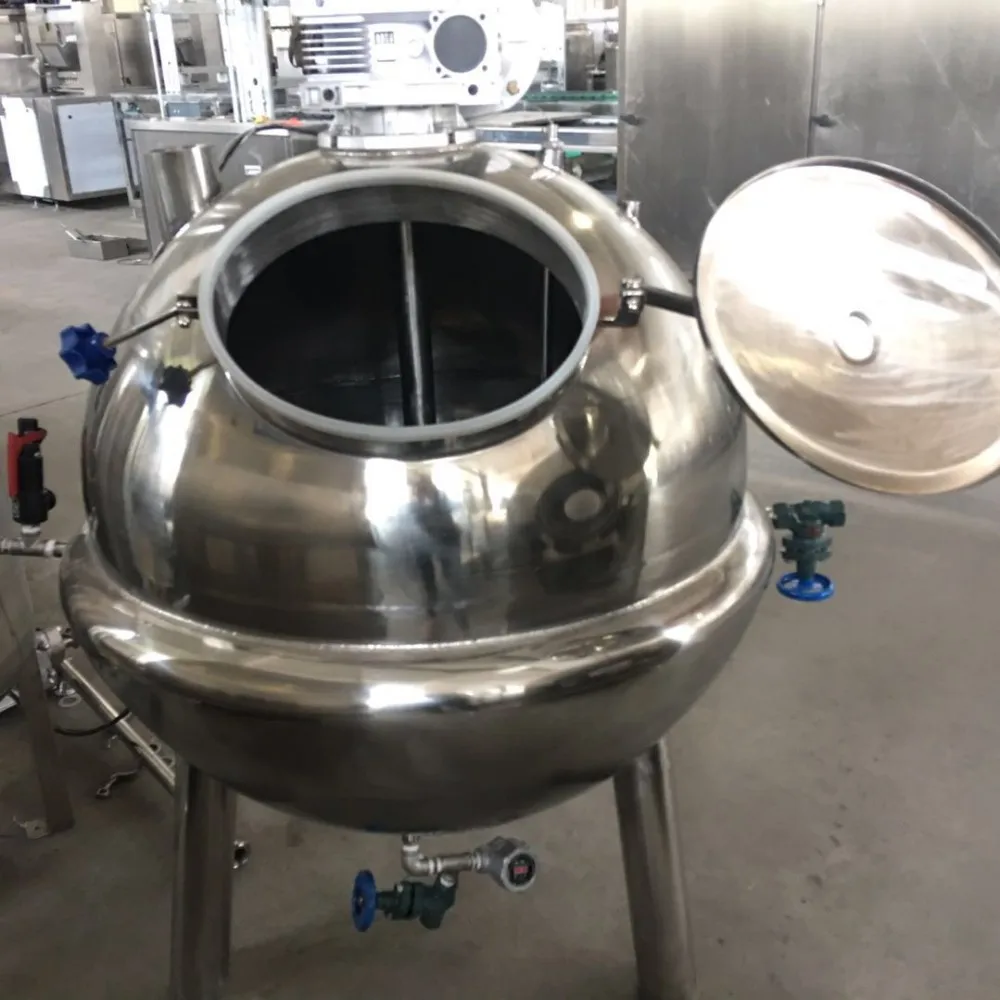 Industrial Sugar boiling Cooker Machine Sweets Cooker Sugar Candy Mixer Heated Mixing Kettle