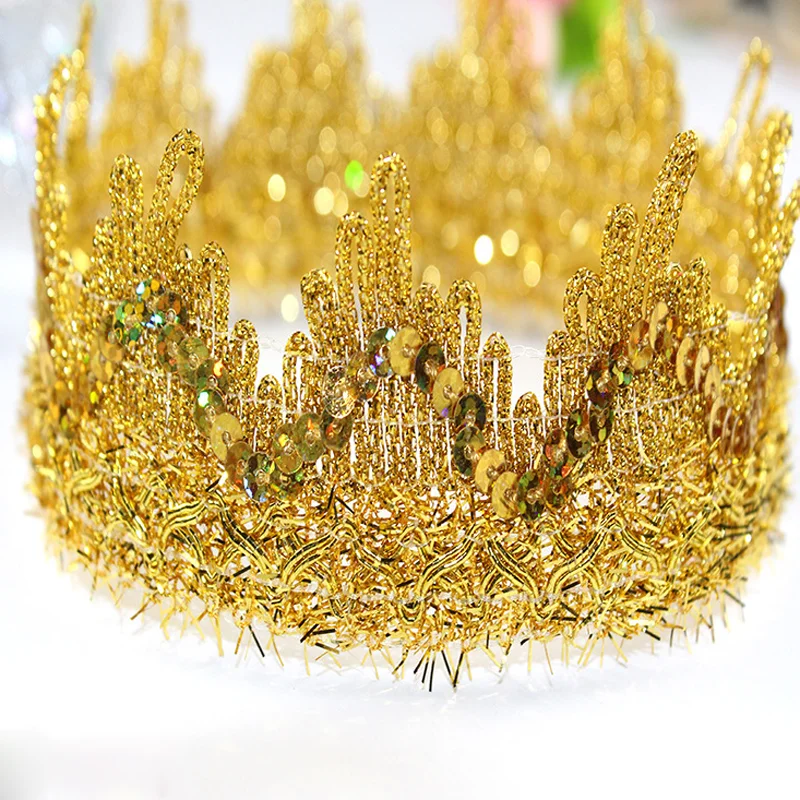 Cheap wholesale diy 4cm wide triangle gold silver crown sequined lace trim braided costume sewing decorative dancewear lace