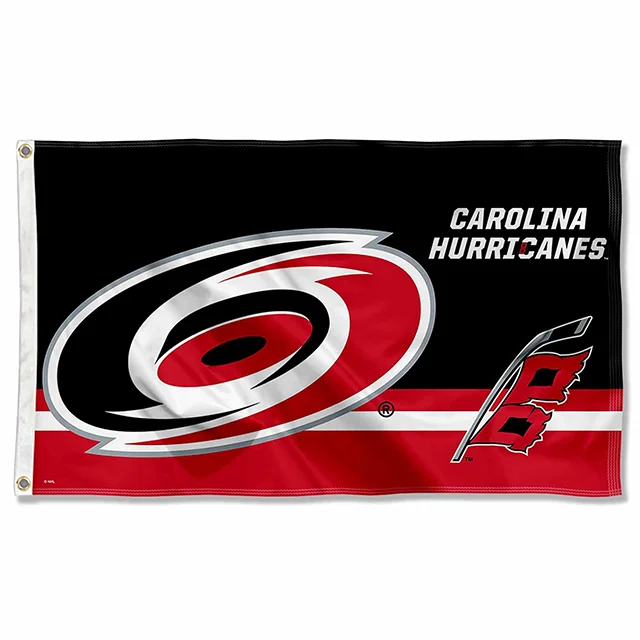 NHL Teams China Factories Wholesale 3X5ft Double Sided Printed Flag Outdoor Tampa Carolina Hurricanes Flag With 2 Grommets